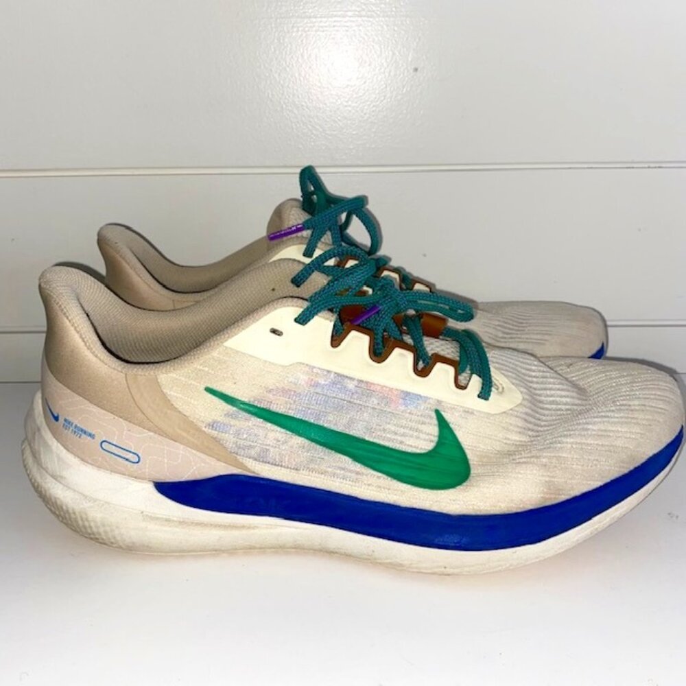 Nike Air Winflo 9 PRM Coconut/Green Sneakers - Size 13 | DV8997-100 Running Shoe